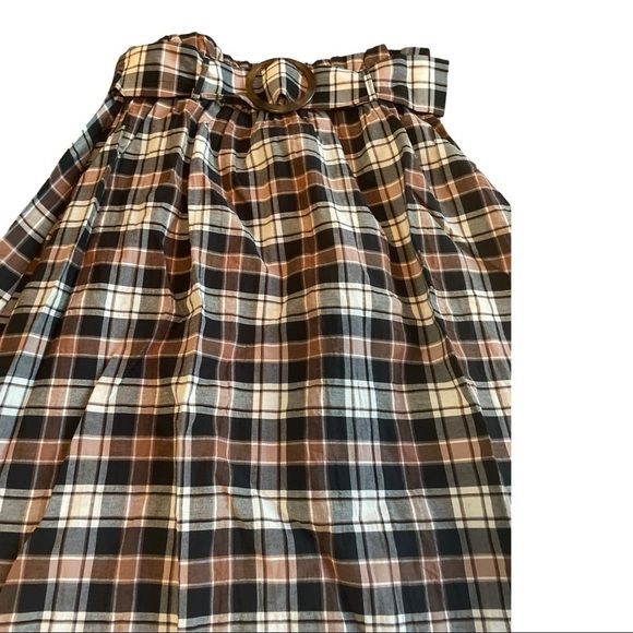 Asos DESIGN midi skirt with belt detail in check print - Picture 6 of 10